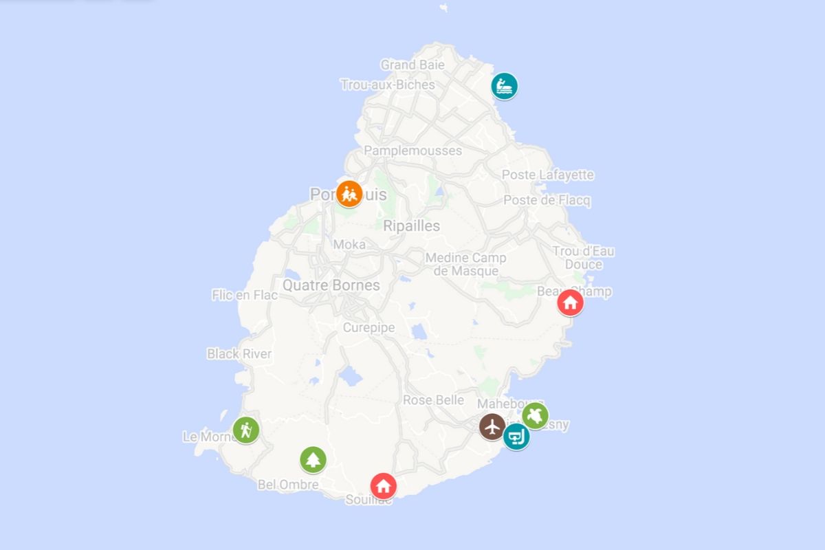 mauritius flic en flac map